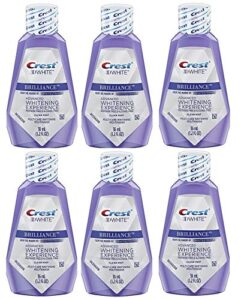 crest 3d white brilliance teeth whitening mouthwash, clean mint, travel size 1.2 oz (36ml) – pack of 6