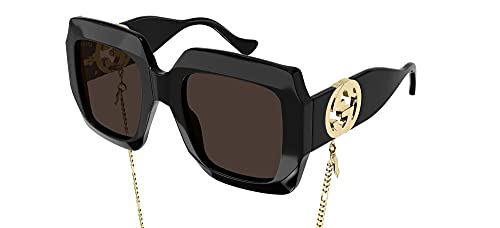 Gucci Women's Oversized Square Sunglasses, Shiny Black, One Size