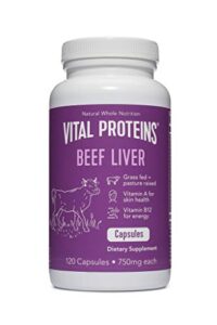 vital proteins grass-fed desiccated beef liver pills – (120 capsules, 750mg each)
