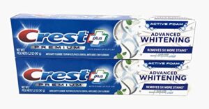 crest premium plus advanced whitening toothpaste with fluoride, clean mint, 5.2 oz (pack of 2)