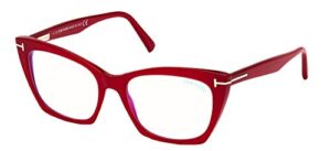 tom ford ft 5709-b blue block shiny pink 54/17/140 women eyewear frame