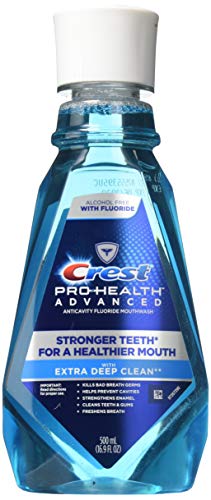 Crest Pro-Health Advanced Mouthwash with Extra Deep Clean, Fresh Mint,16.9 Fluid Ounce (2-Pack)