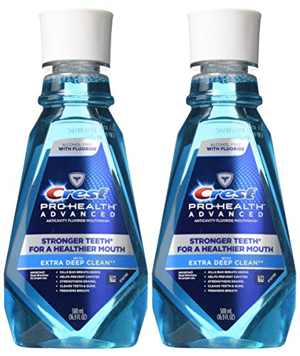 Crest Pro-Health Advanced Mouthwash with Extra Deep Clean, Fresh Mint,16.9 Fluid Ounce (2-Pack)