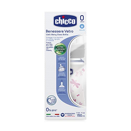 Chicco Baby Bottle and Glass Wellness Model Silicone 150ml + 0Mesi