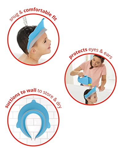 Skip Hop Baby Shower Cap Shield, Moby Bath Visor for Kids, Blue