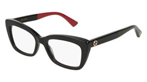 gucci gg 0165 o- 003 black eyeglasses