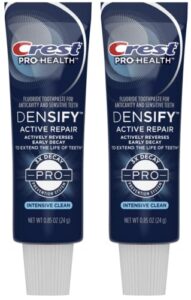 crest densify pro-health intensive clean toothpaste, travel size 0.85 oz (24g) – pack of 2