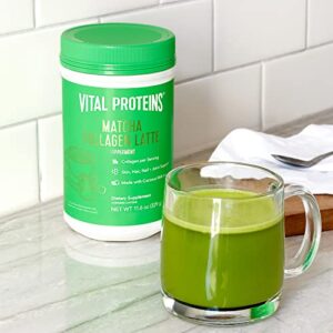 Vital Proteins Matcha Lattes, Matcha Green Tea Collagen Latte Powder, L-Theanine & Caffeine & MCTs - Supporting Healthy Hair, Skin, Nails - Vanilla