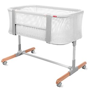 Skip Hop Baby Bassinet, Cozy Up 2-in-1 Bedside Sleeper & Bassinet, Grey