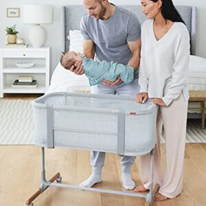 Skip Hop Baby Bassinet, Cozy Up 2-in-1 Bedside Sleeper & Bassinet, Grey