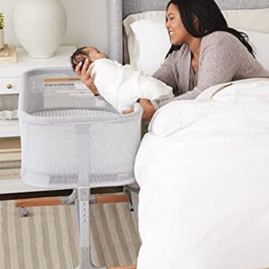 Skip Hop Baby Bassinet, Cozy Up 2-in-1 Bedside Sleeper & Bassinet, Grey