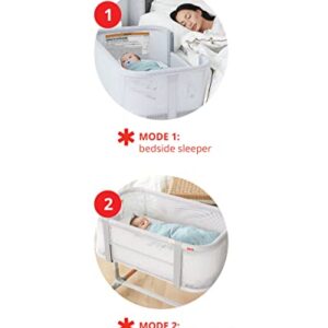 Skip Hop Baby Bassinet, Cozy Up 2-in-1 Bedside Sleeper & Bassinet, Grey