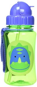 skip hop toddler sippy cup with straw, zoo straw bottle, dinosaur