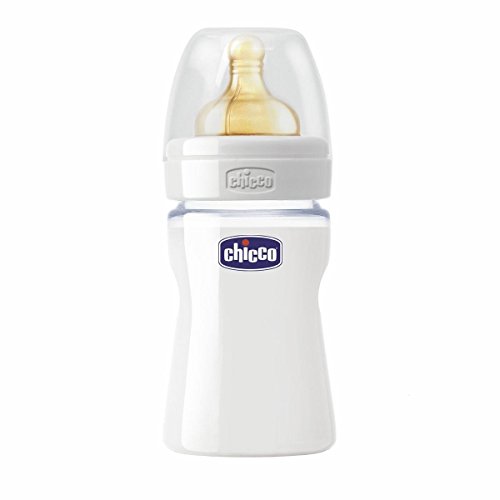 Chicco- Baby Nature Glass Latex Feeding Bottle 240Ml