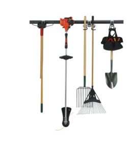 rubbermaid fasttrack garage storage system tool hanging kit, garage organization, wall mount holder for garden lawn tools