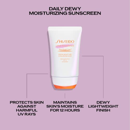 Shiseido Urban Environment Fresh-Moisture Sunscreen SPF 42 - 50 mL - Protects Against UVA/UVB Rays & Pollution - 12-Hour Hydration - Water Resistant for 40 Minutes - Non-Comedogenic