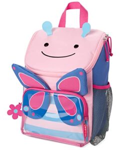 skip hop big kid backpack, zoo kindergarten ages 3-4, butterfly