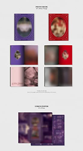 Purple Kiss - Cabin Fever - Red Version - incl. Postcard, 96pg Photobook, Lyrics Poster, Door Card, Big Photocard, Deco Sticker, Photocard + Poster