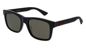 gucci mens uv protection polarized square sunglasses black 53mm