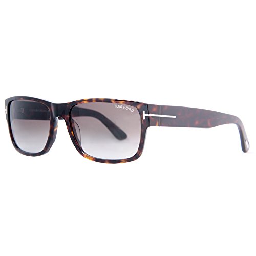 Tom Ford Sunglasses TF 445 Mason 52B Havana 58mm, Shiny Dark Havana/ Gradient Smoke Lenses, 58/17/140