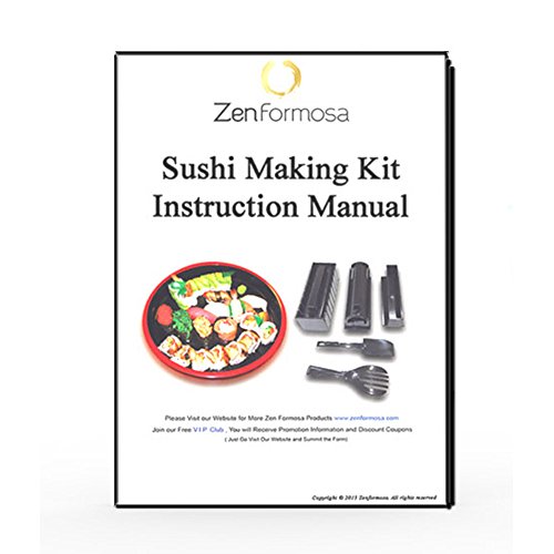 Zen Formosa Sushi Making Kit, Premium Design for Beginner with Step-By-Step Picture Instruction