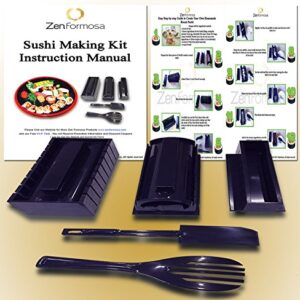 Zen Formosa Sushi Making Kit, Premium Design for Beginner with Step-By-Step Picture Instruction