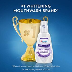 Crest 3D White Brilliance Alcohol Free Whitening Mouthwash, Clean Mint, 1 L (33.8 fl oz)