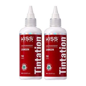 kiss tintation semi-permanent hair color 5 ounce (crimson (2 pack))