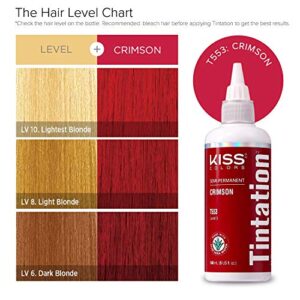 Kiss Tintation Semi-Permanent Hair Color 5 Ounce (Crimson (2 Pack))