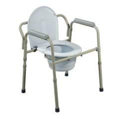 Drive DeVilbiss Healthcare 11148N-4 Folding Steel Commode, Height 15.5" - 21.75" (Pack of 4)