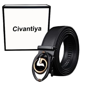 Civantiya Ratchet Belt for Men - Mens Belt Leather Designer 1 3/8" for Casual Jeans