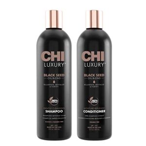 chi luxury black seed oil blend gentle cleansing shampoo 12 fl oz, chi luxury black seed oil blend moisture replenish conditioner 12 fl oz (pack of 2)