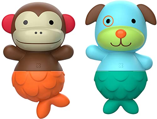 Skip Hop Baby Bath Toy, Zoo Mix & Match Flippers, Monkey/Dog (Discontinued by Manufacturer)