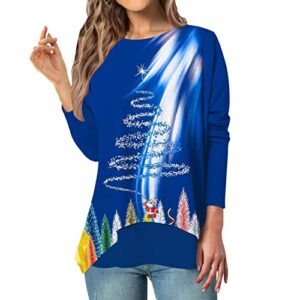 women’s long sleeve oversized crew neck solid color knit pullover sweater tops v neck lantern long sleeve blouse hollow out casual shirts tops a200084 blue