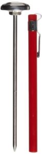rubbermaid commercial products instant read thermometer, red, pocket size for meat/food cooking and grilling/oven