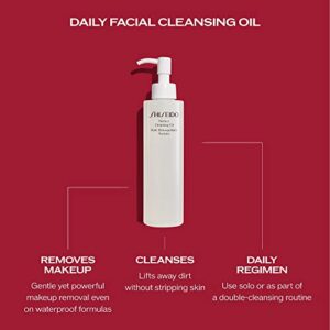 Shiseido Perfect Cleansing Oil - 300 mL - Lightweight Daily Cleanser for Soft, Dewy Skin - Removes Waterproof Makeup, Dirt & Impurities
