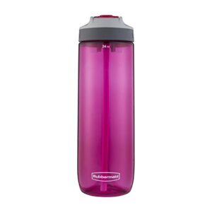 Rubbermaid Leak-Proof Sip Water Bottle, 24 oz, Tart Pink