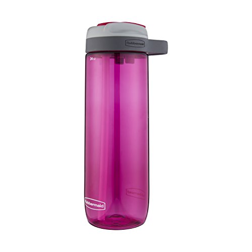 Rubbermaid Leak-Proof Sip Water Bottle, 24 oz, Tart Pink