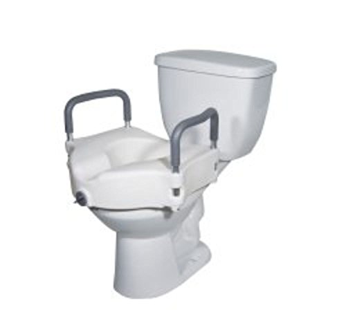 Drive DeVilbiss Healthcare RTL12027RA Elevated Raised Toilet Seat with Removable Padded Arms