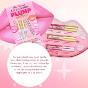 Too Faced Lip Injection Plump Challenge Instant & Long-Term Lip Plumper Gift Set: Lip Injection Plumping Lip Gloss, Extreme Lip Plumper, Maximum Plump Extra Strength Lip Plumper, 3 Count (Pack of 1)