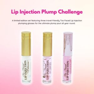 Too Faced Lip Injection Plump Challenge Instant & Long-Term Lip Plumper Gift Set: Lip Injection Plumping Lip Gloss, Extreme Lip Plumper, Maximum Plump Extra Strength Lip Plumper, 3 Count (Pack of 1)