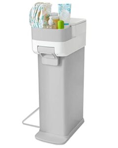 skip hop diaper pail with dual air-lock, universal refill bags, white