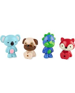 skip hop zoo crew figurine set, 4 pack, toy for kids 2 years and up