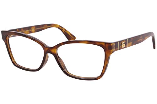 Gucci Gucci-Logo Women's GG0634O 002 Havana Full Rim Rectangular Eyeglasses 55mm