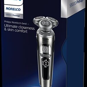 Philips Norelco Shaver 9000 Prestige, Rechargeable Wet or Dry Electric Shaver with Trimmer Attachment and Premium Case, SP9820/87