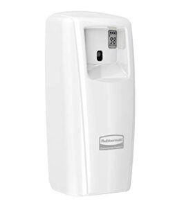 rubbermaid commercial fg401218 microburst 9000 aerosol odor control lcd dispenser, white, 3.56″ width x 8.75″ height