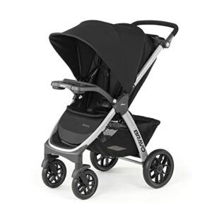 chicco bravo quick-fold stroller – black | black