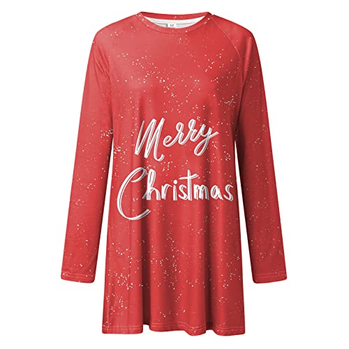 Womens Long Sleeve Lapel V Neck Business Casual Flowy Sweatershirts Tunic Tops Womens Long Sleeve Tops for Winter Red