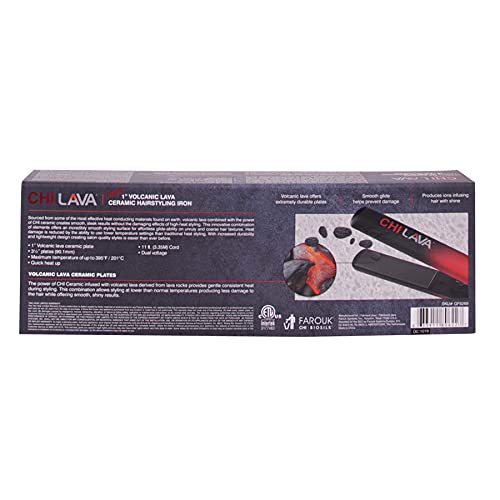 CHI Original Lava 1" Ceramic Hairstyling Flat Iron, Red