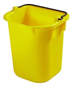 rubbermaid commercial products heavy-duty cleaning pail, 5-quart, yellow, utility bucket with built-in spout and handle for house cleaning/storage/livestock feeding/car washing